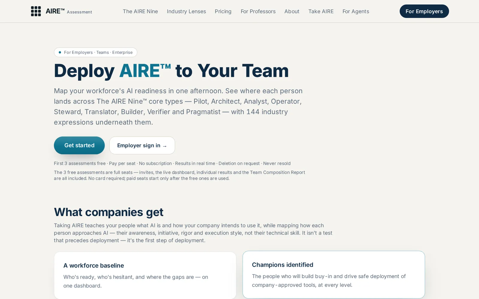AIRE Assessment™: For employers